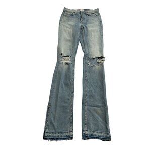 Cotton Citizen High Split Busted Knee Jeans in Blue